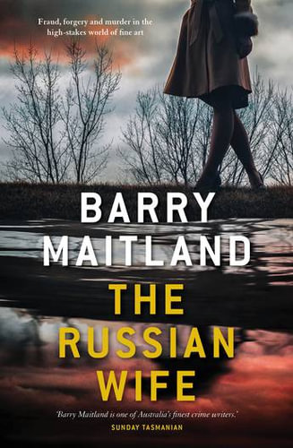 Book cover, person walking by a lake/river in winter