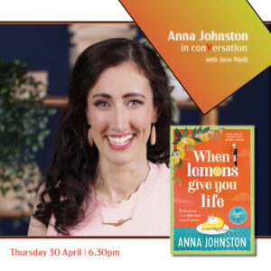Author Anna Johnston promotional image with book cover
