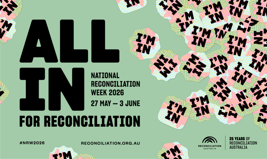 All In for Reconciliation National Reconciliation Week 2026 poster