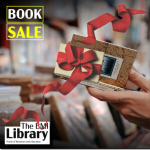 BMI Library book sale promotional image with gift-wrapped book