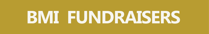 BMI Fundraisers text banner on gold background