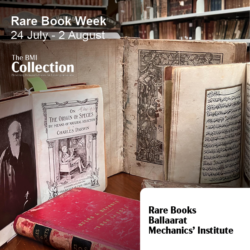 Rare books including Darwin's Origin of Species at BMI Collection