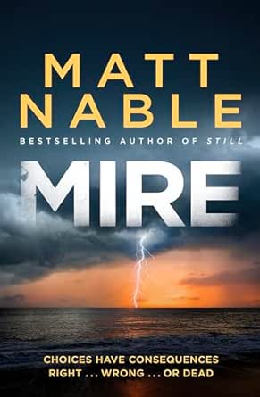 Mire book cover by Matt Nable with stormy ocean scene