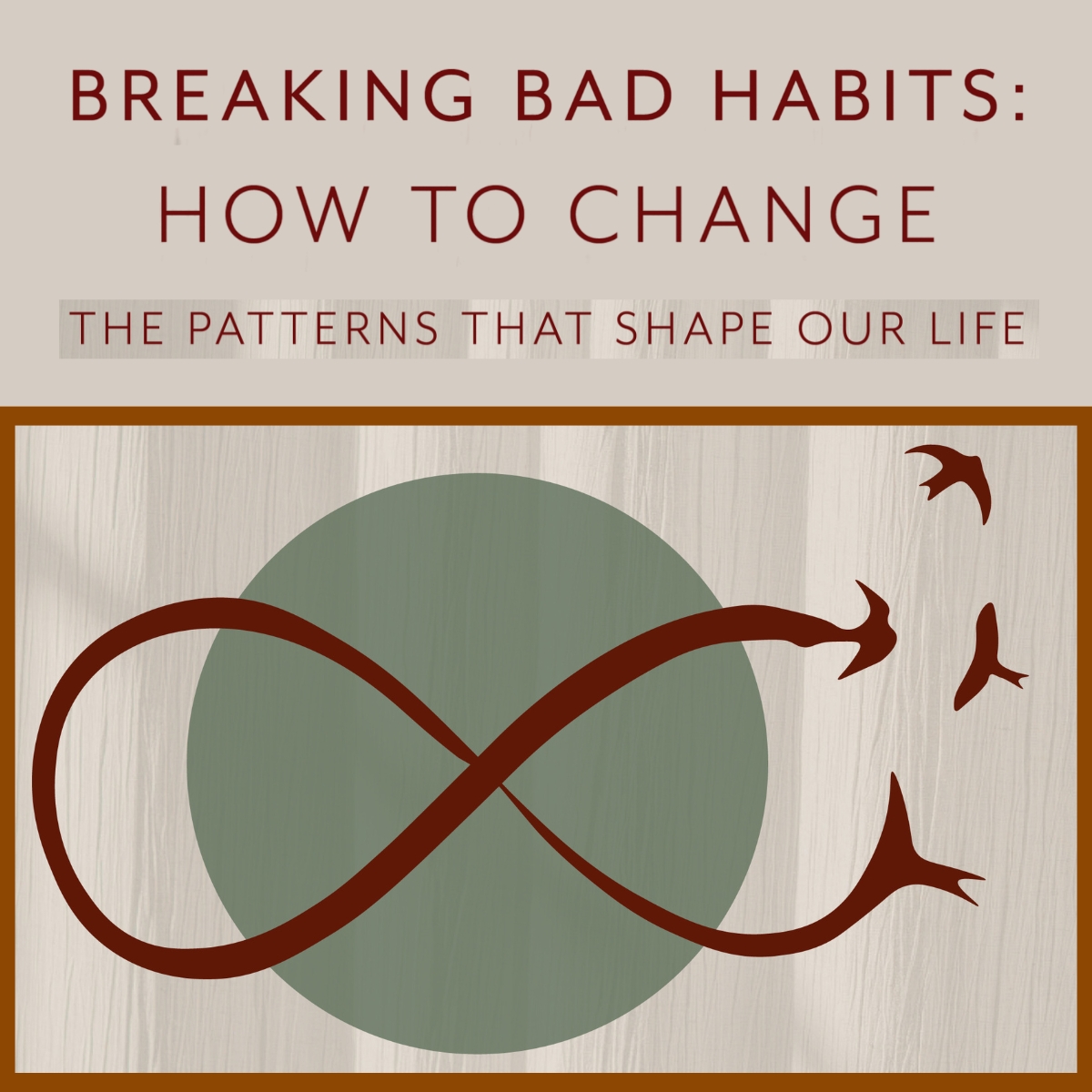 Infinity symbol breaking into birds, habit change concept
