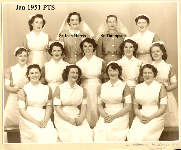 Group photo of nurses from January 1951 PTS class