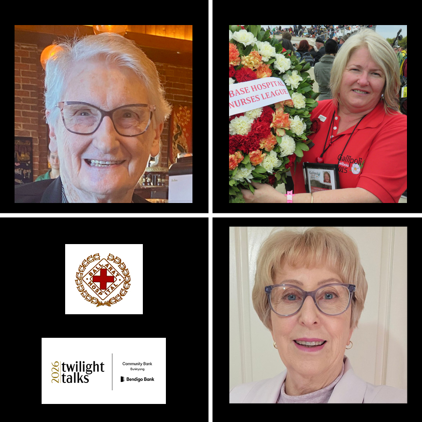 Three women and logos for Ballarat Hospital Twilight Talks 2026