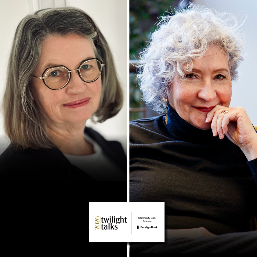 Two women featured in Twilight Talks 2026 event promotion