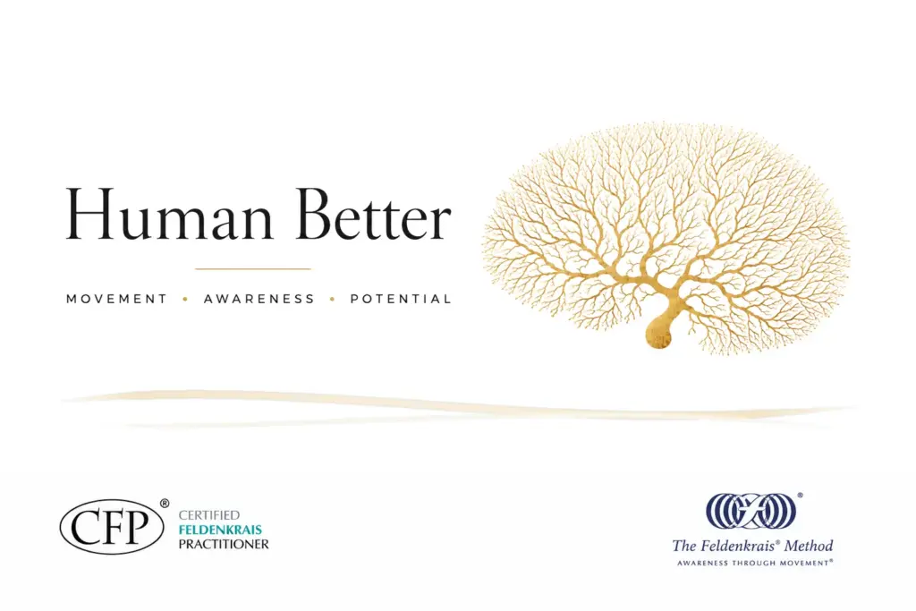 Human Better Feldenkrais Method branding with golden tree
