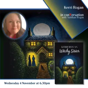 Kerri Rogan author event promoting Witchy Sister book