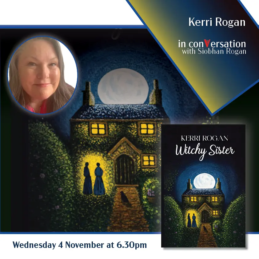 Kerri Rogan author event promoting Witchy Sister book