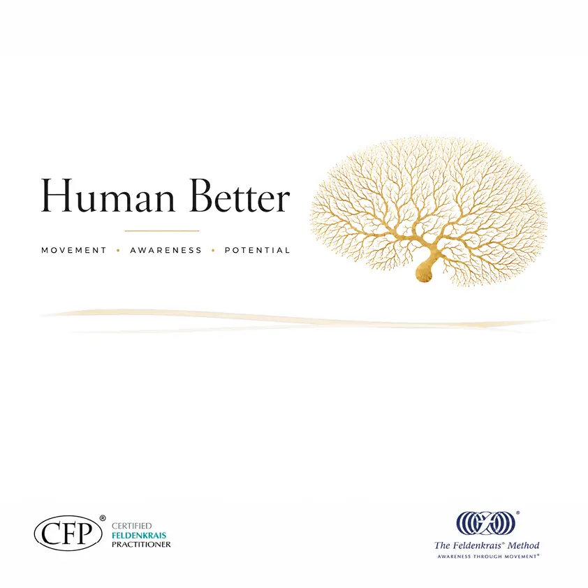 Human Better Feldenkrais Method branding with golden neuron tree