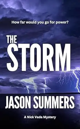 The Storm book cover by Jason Summers with lightning background