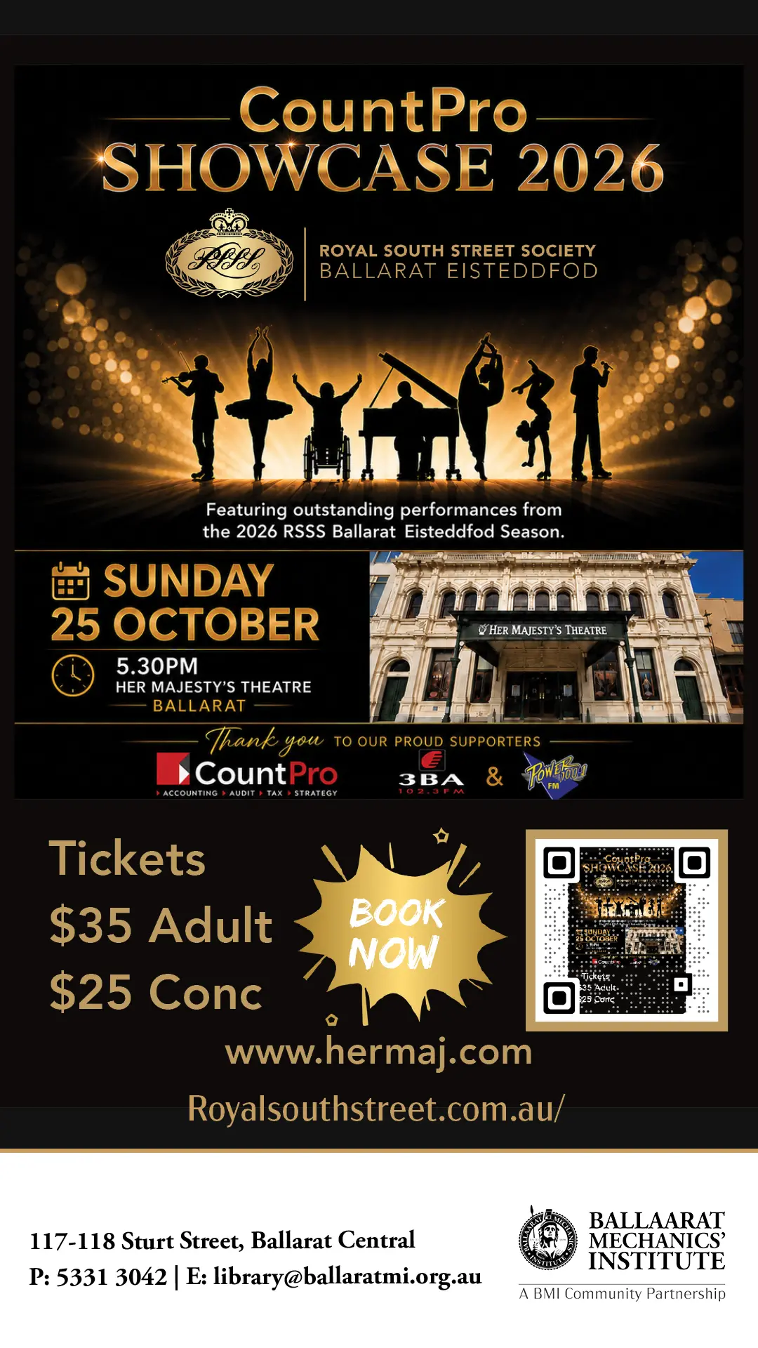 CountPro Showcase 2026 Ballarat Eisteddfod event poster